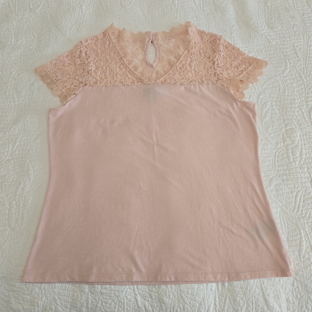 Simply Styled by Sears Lace Top Women Petite XL Pink Balletcore Fairy Boho